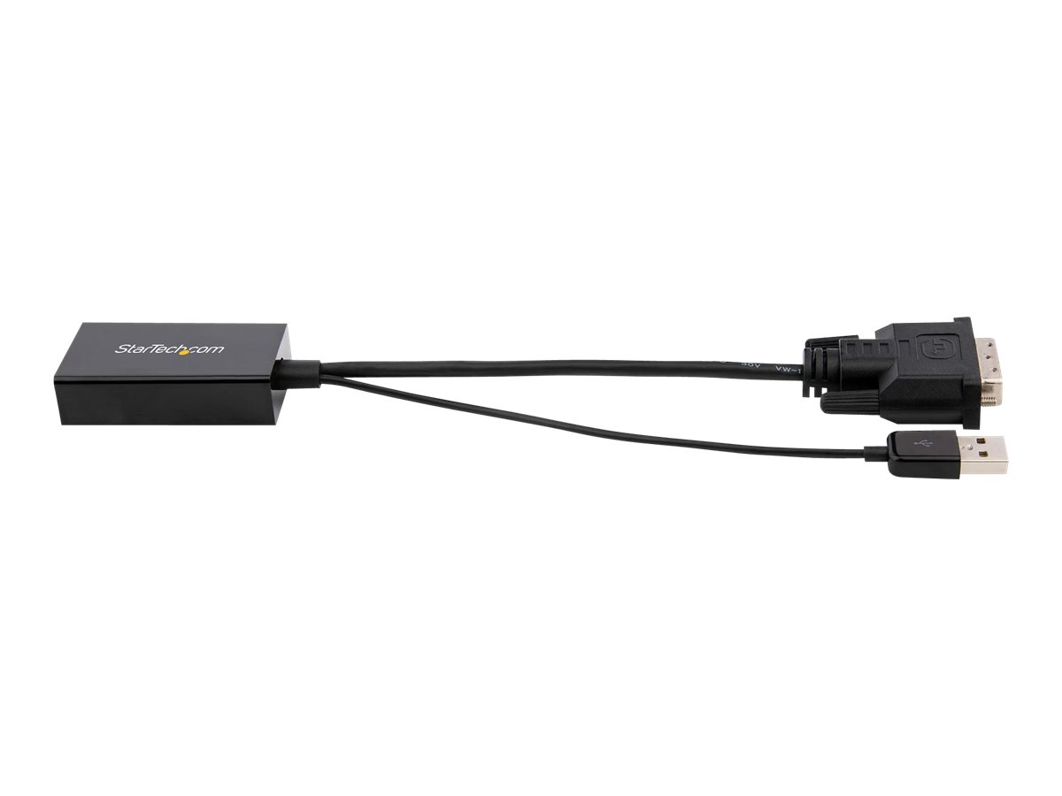 StarTech.com Adaptateur DVI vers DisplayPort avec alimentation USB - Convertisseur vidéo DVI vers DP - 1920 x 1200 - Adaptateur vidéo - liaison double - DVI-D (M) pour DisplayPort (F) - alimentation USB - DVI2DP2 - Câbles vidéo