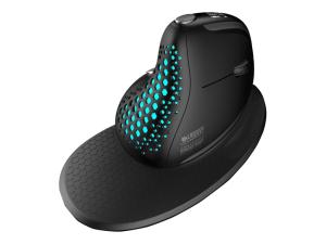 Urban Factory ERGO MAX - Souris verticale - ergonomique - pour droitiers - 7 boutons - sans fil - 2.4 GHz, Bluetooth 5.0 - récepteur sans fil USB - noir - EPM50UF - Souris