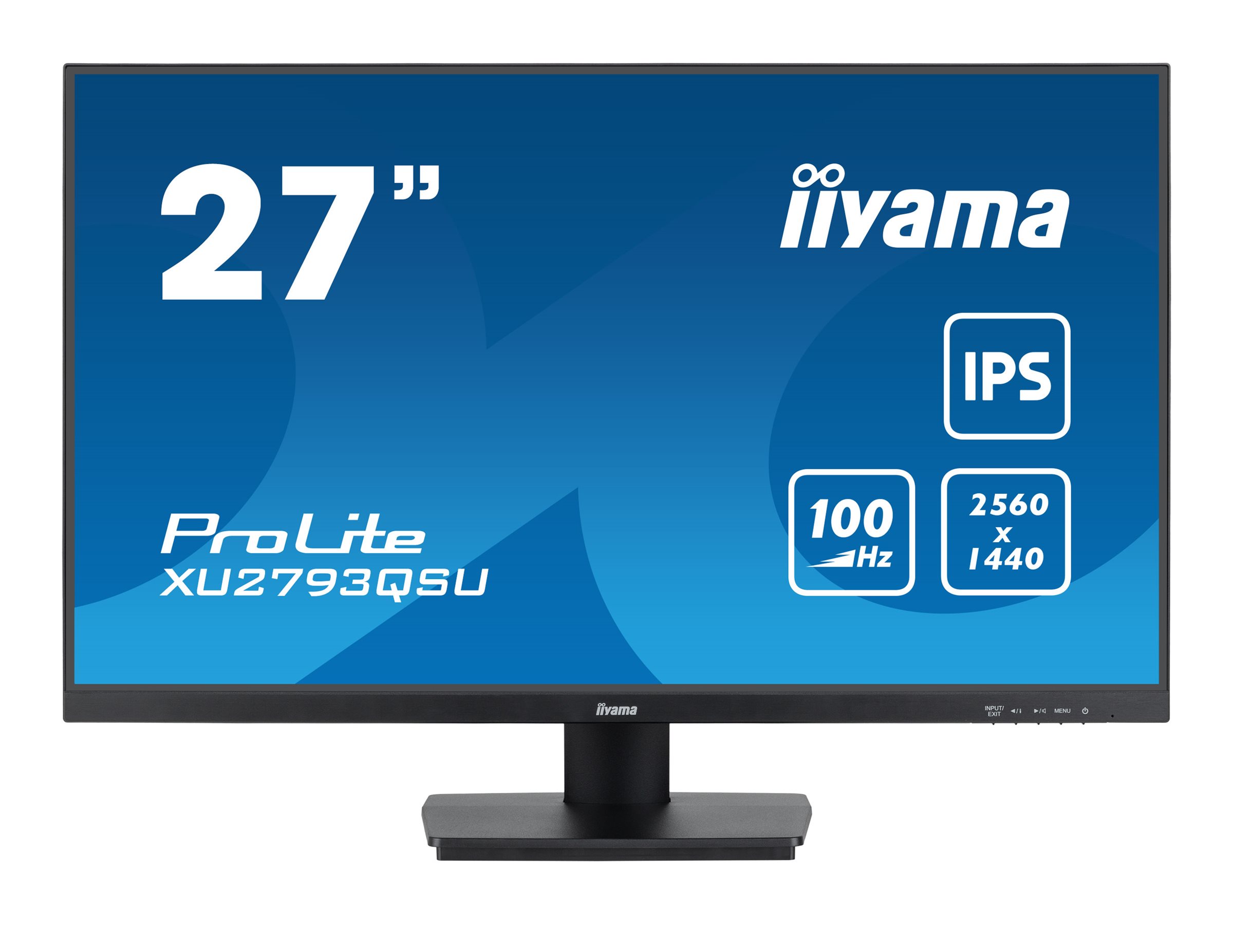 iiyama ProLite XU2793QSU-B7 - Écran LED - 27" - 2560 x 1440 QHD @ 100 Hz - IPS - 300 cd/m² - 1300:1 - 1 ms - HDMI, DisplayPort - haut-parleurs - noir, mat - XU2793QSU-B7 - Écrans d'ordinateur