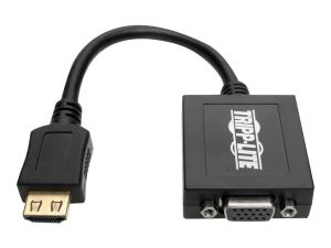 Tripp Lite HDMI to VGA with Audio Converter Cable Adapter for Ultrabook/Laptop/Desktop PC, (M/F), 6-in. (15.24 cm) - Adaptateur vidéo - Conformité TAA - HDMI mâle pour HD-15 (VGA) femelle - 15.24 cm - noir - support 1920 x 1200 (WUXGA) - P131-06N - Câbles spéciaux