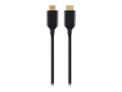Belkin Câble HDMI haute vitesse avec Ethernet - Câble HDMI avec Ethernet - HDMI mâle pour HDMI mâle - 2 m - support 4K - F3Y021BT2M - Accessoires pour systèmes audio domestiques