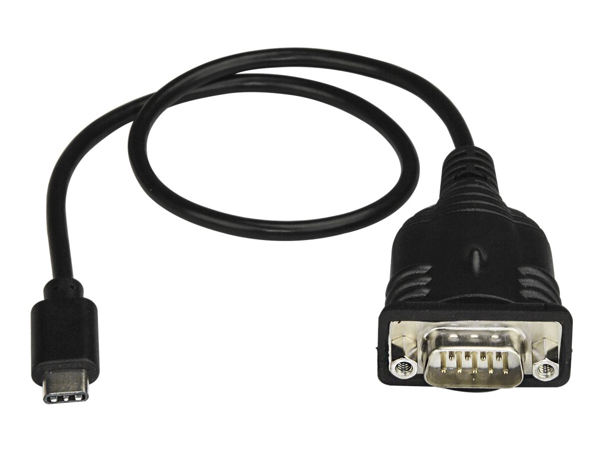 StarTech.com Câble adaptateur USB-C vers série DB9 RS232 avec rétention COM (ICUSB232PROC) - Câble USB / série - DB-9 (M) pour 24 pin USB-C (M) - 40 cm - noir - ICUSB232PROC - Câbles USB