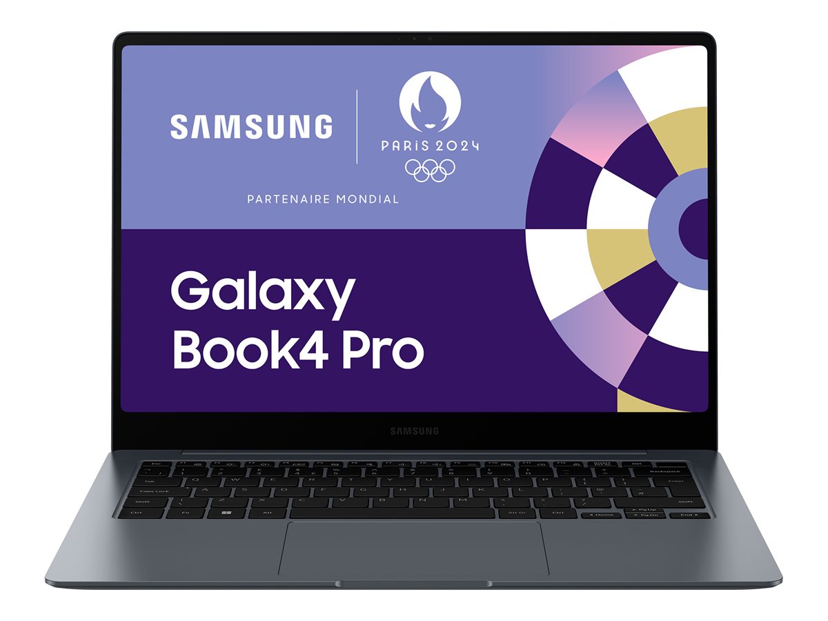 Samsung Galaxy Book4 Pro - Intel Core Ultra 5 - 125H / jusqu'à 4.5 GHz - Evo - Win 11 Pro - Intel Arc Graphics - 16 Go RAM - 256 Go SSD NVMe - 14" AMOLED écran tactile 2880 x 1800 (WQXGA+) @ 120 Hz - IEEE 802.11b, IEEE 802.11a, IEEE 802.11g, IEEE 802.11n, IEEE 802.11ac, IEEE 802.11ax (Wi-Fi 6E), Bluetooth 5.3 - Wi-Fi 6E, Bluetooth - gris - clavier : AZERTY - NP944XGK-KG2FR - Ordinateurs portables