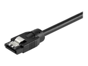 StarTech.com 0.3 m Round SATA Cable - Latching Connectors - 6Gbs SATA Cable - Câble SATA - Serial ATA 150/300/600 - SATA (R) verrouillé pour SATA (R) verrouillé - 30 cm - rond - noir - SATRD30CM - Câbles SATA