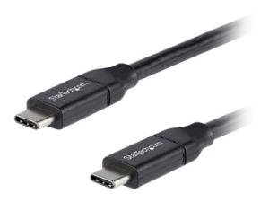 StarTech.com Câble USB-C vers USB-C avec Power Delivery 5A de 50 cm - Cordon USB 2.0 Type-C certifié USB-IF - Noir - Câble USB - 24 pin USB-C (M) pour 24 pin USB-C (M) - Thunderbolt 3 / USB 2.0 - 5 A - 50 cm - noir - USB2C5C50CM - Câbles USB