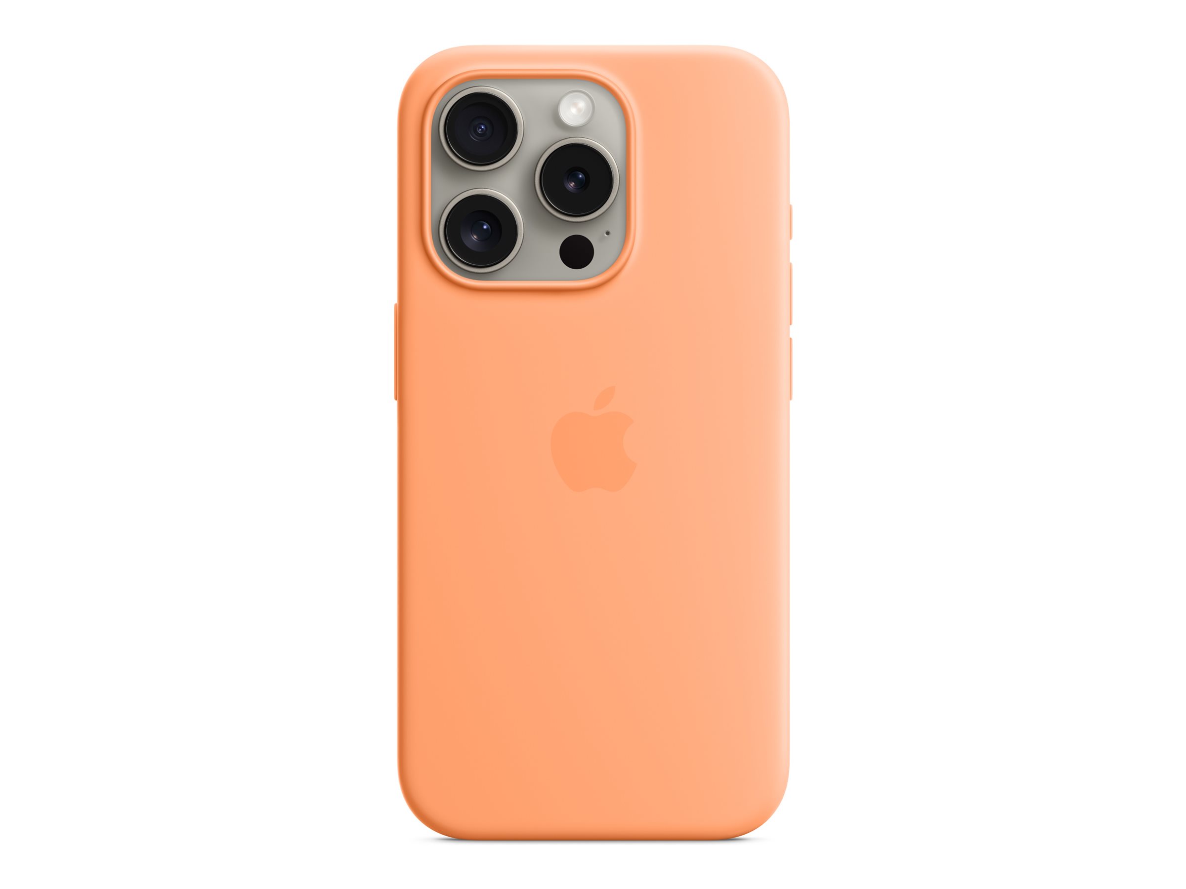 Apple - Coque de protection pour téléphone portable - compatibilité avec MagSafe - silicone - sorbet à l'orange - pour iPhone 15 Pro - MT1H3ZM/A - Coques et étuis pour téléphone portable