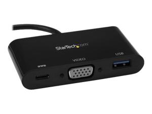 StarTech.com Adaptateur multiport USB-C vers VGA - Convertisseur USB Type-C de voyage avec port USB-A et Power Delivery - Station d'accueil - USB-C / Thunderbolt 3 - VGA - CDP2VGAUACP - Stations d'accueil pour ordinateur portable