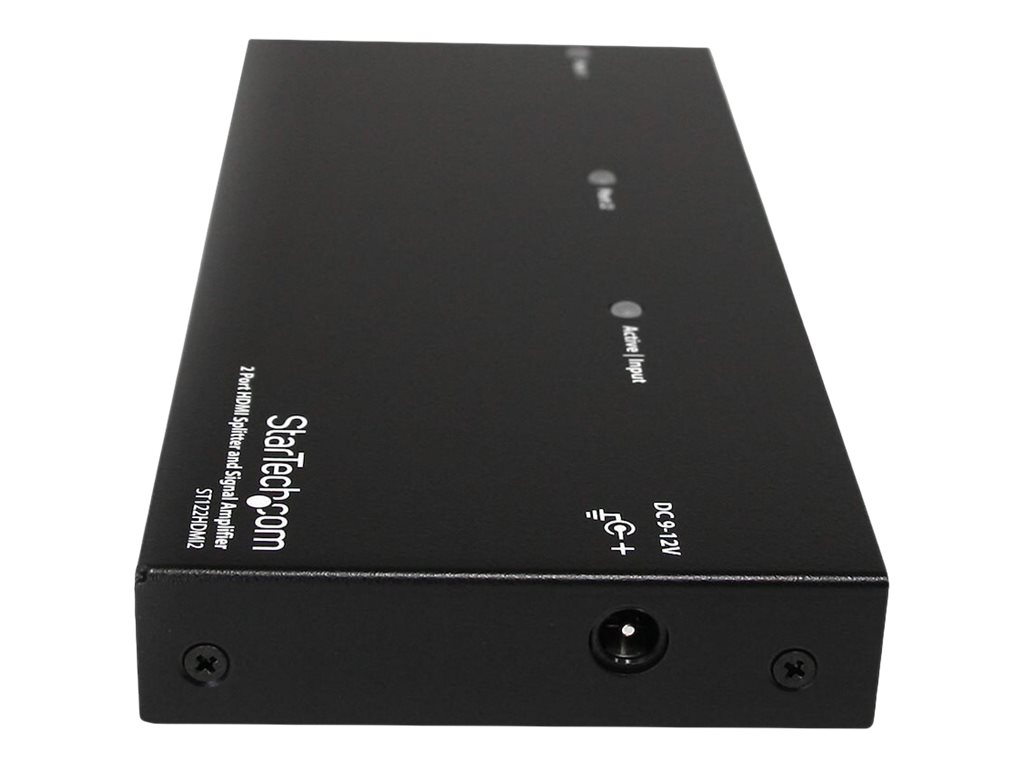 StarTech.com HDMI Splitter 1 In 2 Out - 1080p - 2 Port - Signal Amplifier - Rugged - HDMI Multi Port - HDMI Audio Splitter (ST122HDMI2) - Répartiteur vidéo/audio - 2 x HDMI - de bureau - pour P/N: SVA12M2NEUA, SVA12M5NA - ST122HDMI2 - Commutateurs audio et vidéo