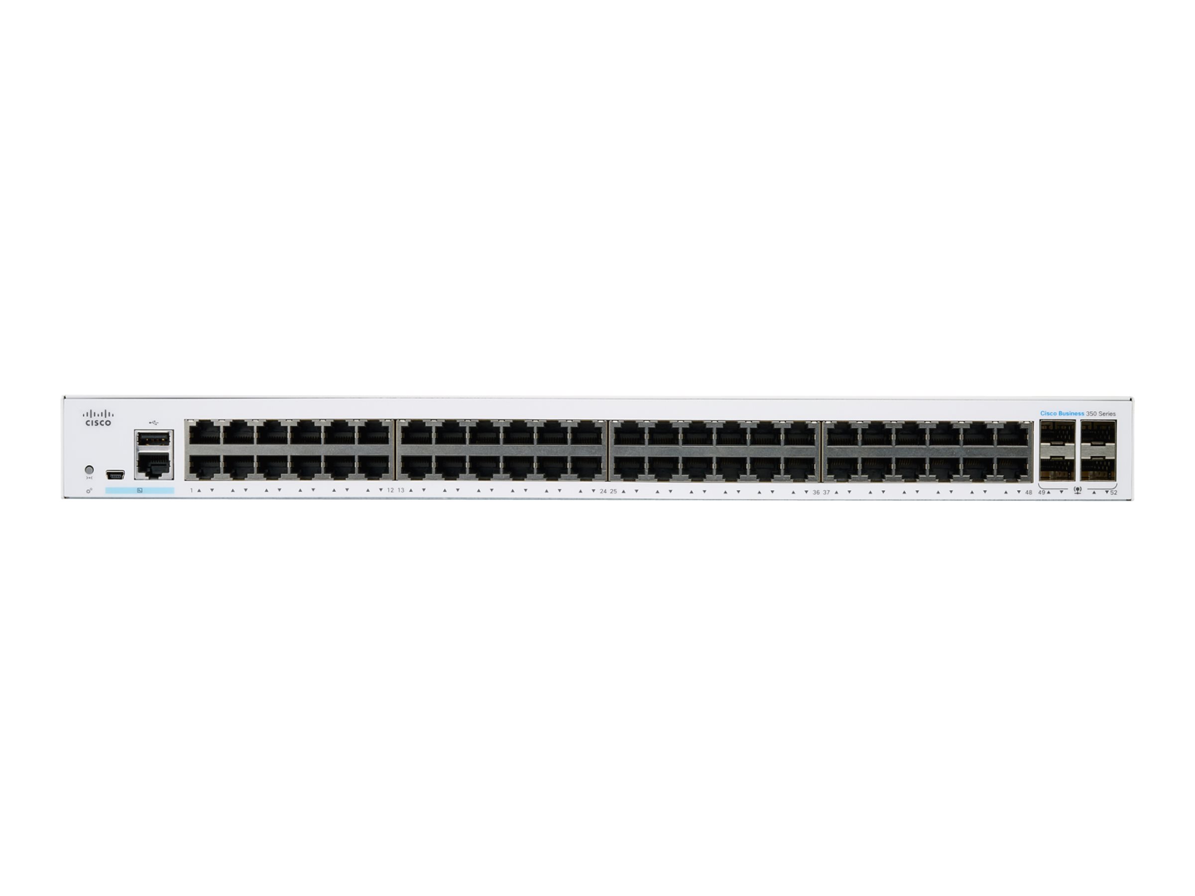 Cisco Business 350 Series CBS350-48T-4G - Commutateur - C3 - Géré - 48 x 10/100/1000 + 4 x SFP - Montable sur rack - CBS350-48T-4G-EU - Concentrateurs et commutateurs gigabit