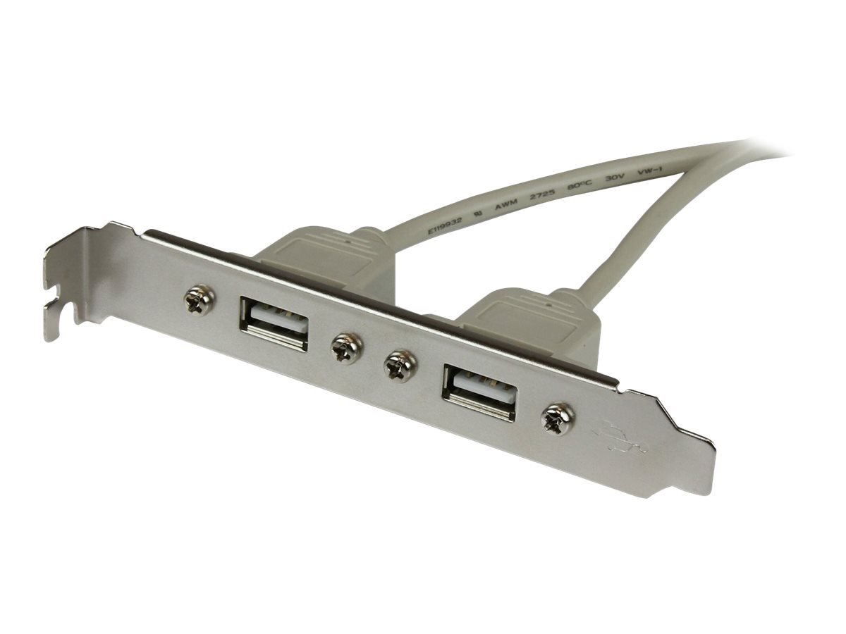 StarTech.com Câble adaptateur USB 2.0 IDC 5 broches vers plaque à 2 ports USB A - 2x IDC femelle - 2x USB 2.0 A femelles - Panneau USB - USB (F) pour connecteur en ligne 5 broches (F) - USBPLATE - Câbles USB