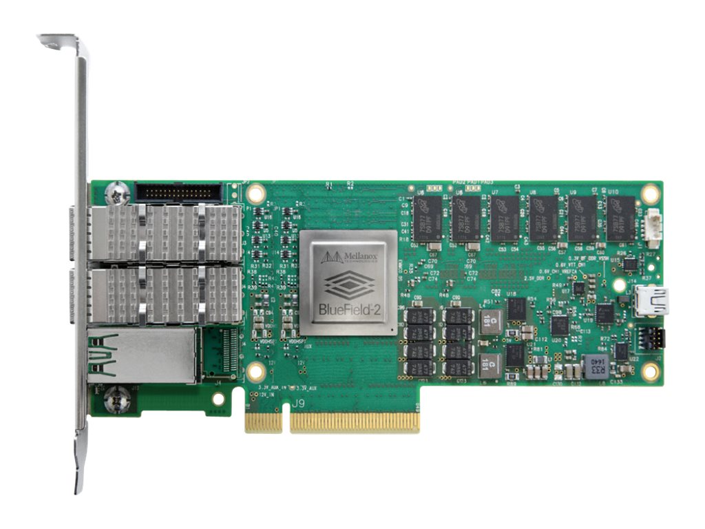 NVIDIA BlueField-2 Ethernet DPU - Adaptateur réseau - PCIe 4.0 x8 - 100 Gigabit QSFP56 x 2 - 900-9D218-0083-ST4 - Adaptateurs réseau filaires