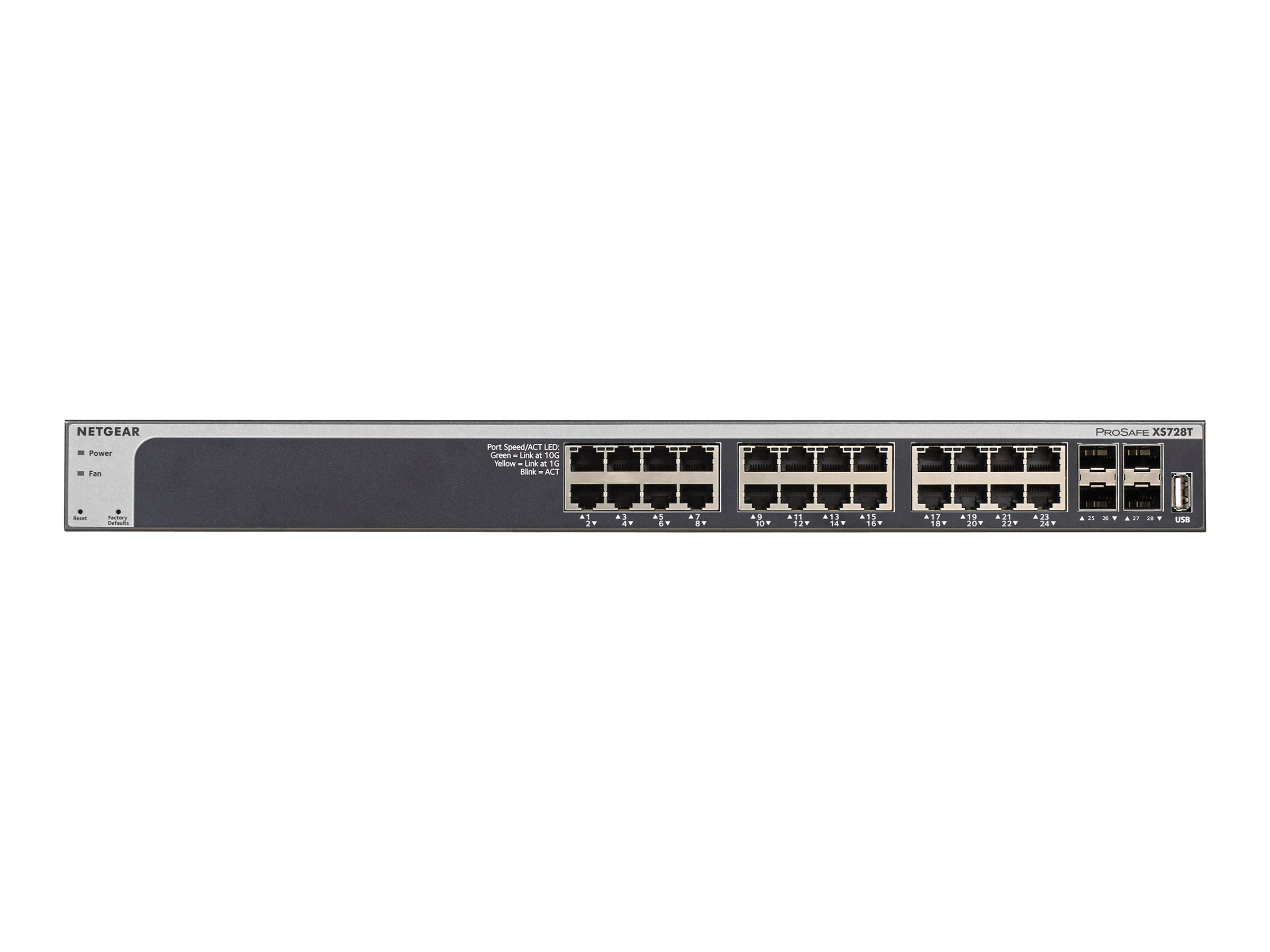 NETGEAR Smart XS728T - Commutateur - L3 Lite - intelligent - 24 x 10GBase-T + 4 x 10 Gigabit SFP+ - de bureau, Montable sur rack - XS728T-100NES - Concentrateurs et commutateurs montables sur rack