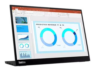 Lenovo ThinkVision M14d - Écran LED - 14" - portable - 2240 x 1400 @ 60 Hz - IPS - 375 cd/m² - 1500:1 - 6 ms - 2xUSB-C - noir corbeau - Campus - 63AAUAT6WL - Écrans d'ordinateur