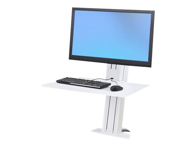 Ergotron WorkFit-SR Sit-Stand Workstation - Pied - pour écran LCD / clavier - aluminium - blanc - Taille d'écran : jusqu'à 30 pouces - support pour ordinateur de bureau - 33-416-062 - Montages pour TV et moniteur
