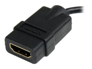 StarTech.com Câble adaptateur HDMI haute vitesse de 12cm - Convertisseur HDMI vers Micro HDMI - F/M - Noir - Adaptateur HDMI - HDMI femelle pour 19 pin micro HDMI Type D mâle - 1.2 cm - blindé - noir - pour P/N: HDMM30CM - HDADFM5IN - Accessoires pour systèmes audio domestiques