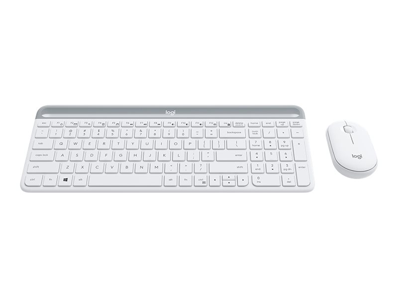 Logitech Slim Wireless Combo MK470 - Ensemble clavier et souris - sans fil - 2.4 GHz - Italien - blanc cassé - 920-009197 - Claviers