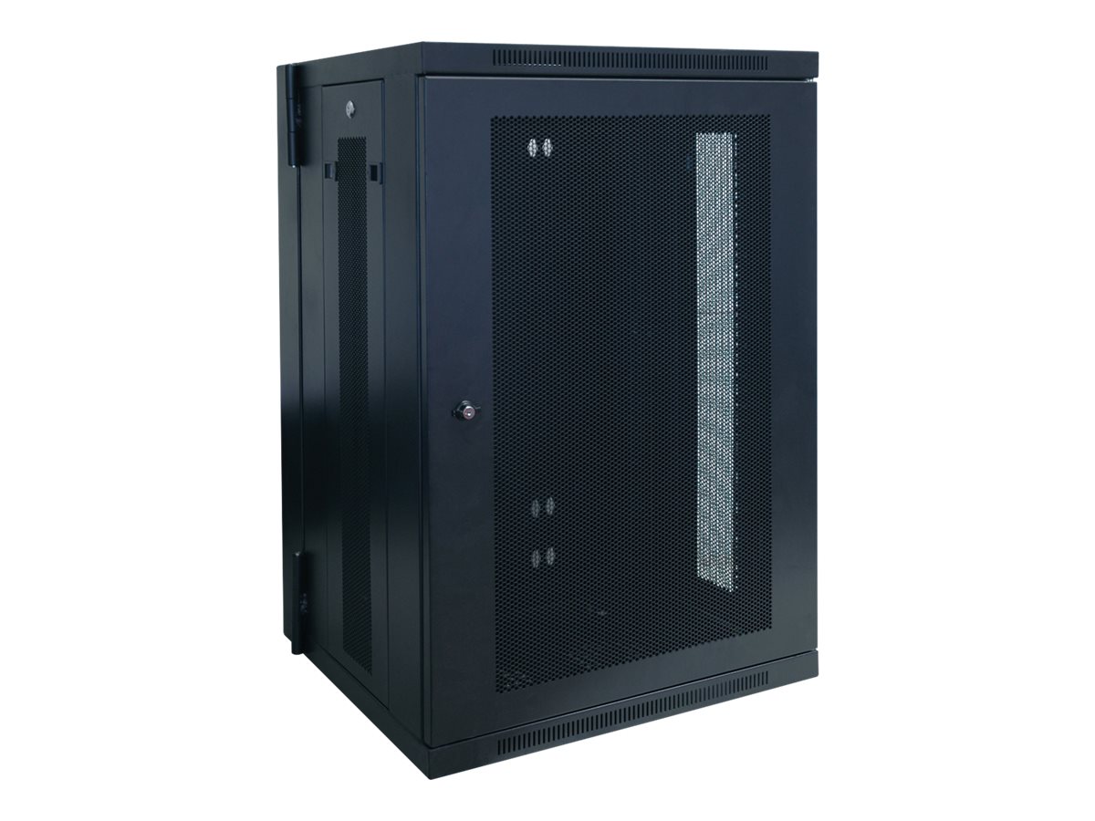 Tripp Lite 18U Wall Mount Rack Enclosure Server Cabinet Hinged w/ Door & Sides - Rack armoire - montable sur mur - noir - 18U - 19" - SRW18US - Accessoires pour serveur