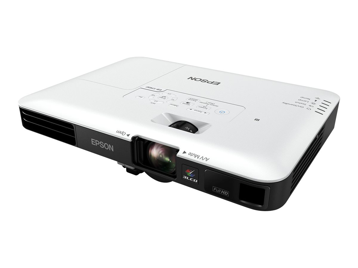 Epson EB-1795F - Projecteur 3LCD - portable - 3200 lumens (blanc) - 3200 lumens (couleur) - Full HD (1920 x 1080) - 16:9 - 1080p - 802.11n wireless / NFC / Miracast - noir, blanc - V11H796040 - Projecteurs numériques