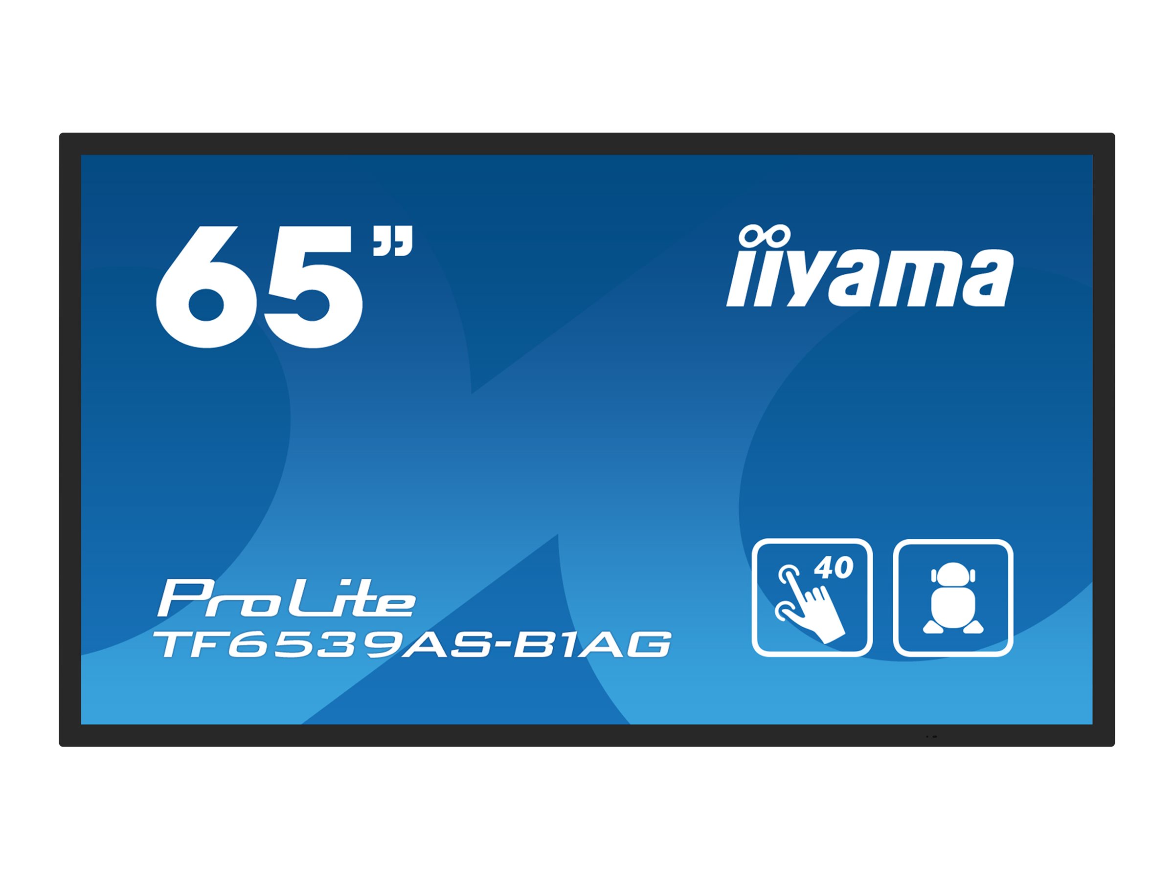 iiyama ProLite TF6539AS-B1AG - Classe de diagonale 65" (64.5" visualisable) écran LCD rétro-éclairé par LED - signalisation numérique - avec lecteur de média intégré et écran tactile (multipoint) - Android - 4K UHD (2160p) 3840 x 2160 - noir - TF6539AS-B1AG - Écrans de signalisation numérique