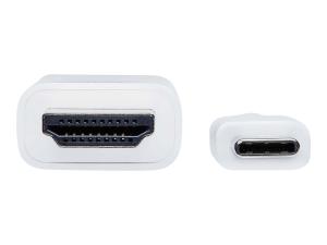 Tripp Lite USB C to HDMI Adapter Cable USB 3.1 Gen 1 4K M/M USB-C White 6ft - Câble vidéo - HDMI mâle pour 24 pin USB-C mâle reversible - 1.8 m - blanc - support 4K - U444-006-H4K6WE - Accessoires pour téléviseurs