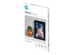 HP Advanced Glossy Photo Paper - Brillant - 100 x 150 mm - 250 g/m² - 25 feuille(s) papier photo - pour ENVY Inspire 7255, 79XX; Officejet 80XX; Photosmart B110; Smart Tank Plus 55X - Q8691A - Papier photo