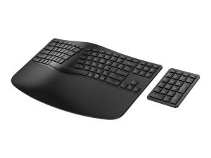 HP 965 - Ensemble clavier et pavé numérique - taille compacte, disposition à 2 zones, pavé numérique séparé, déplacement des touches à profil bas, multi-dispositifs - sans fil - Bluetooth - Français - noir - 7E756AA#ABF - Claviers