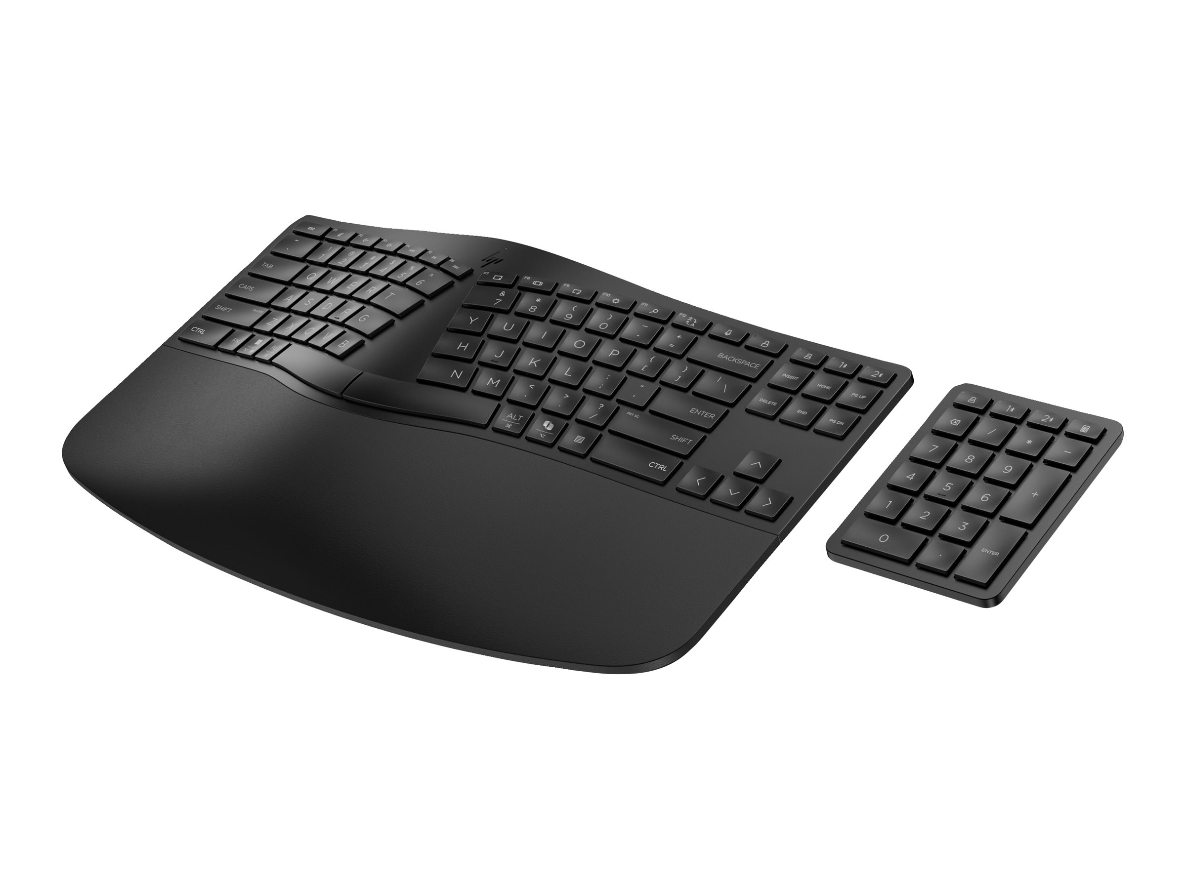 HP 965 - Ensemble clavier et pavé numérique - taille compacte, disposition à 2 zones, pavé numérique séparé, déplacement des touches à profil bas, multi-dispositifs - sans fil - Bluetooth - Français - noir - 7E756AA#ABF - Claviers