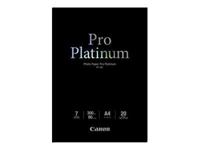 Canon Photo Paper Pro Platinum - A4 (210 x 297 mm) - 300 g/m² - 20 feuille(s) papier photo - pour PIXMA iP3600, MP240, MP480, MP620, MP980 - 2768B016 - Papier photo