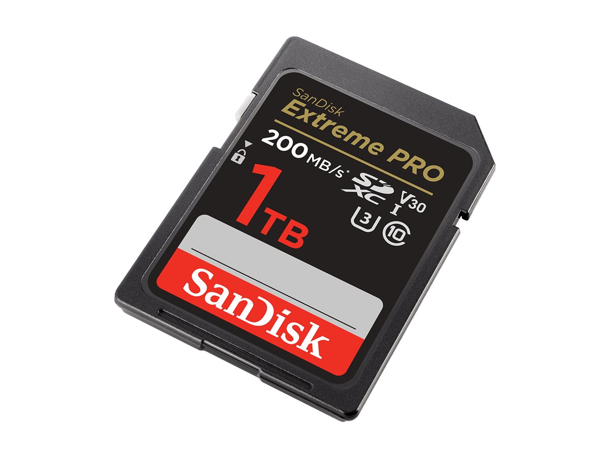 SanDisk Extreme Pro - Carte mémoire flash - 1 To - Video Class V30 / UHS-I U3 / Class10 - SDXC UHS-I - SDSDXXD-1T00-GN4IN - Cartes flash