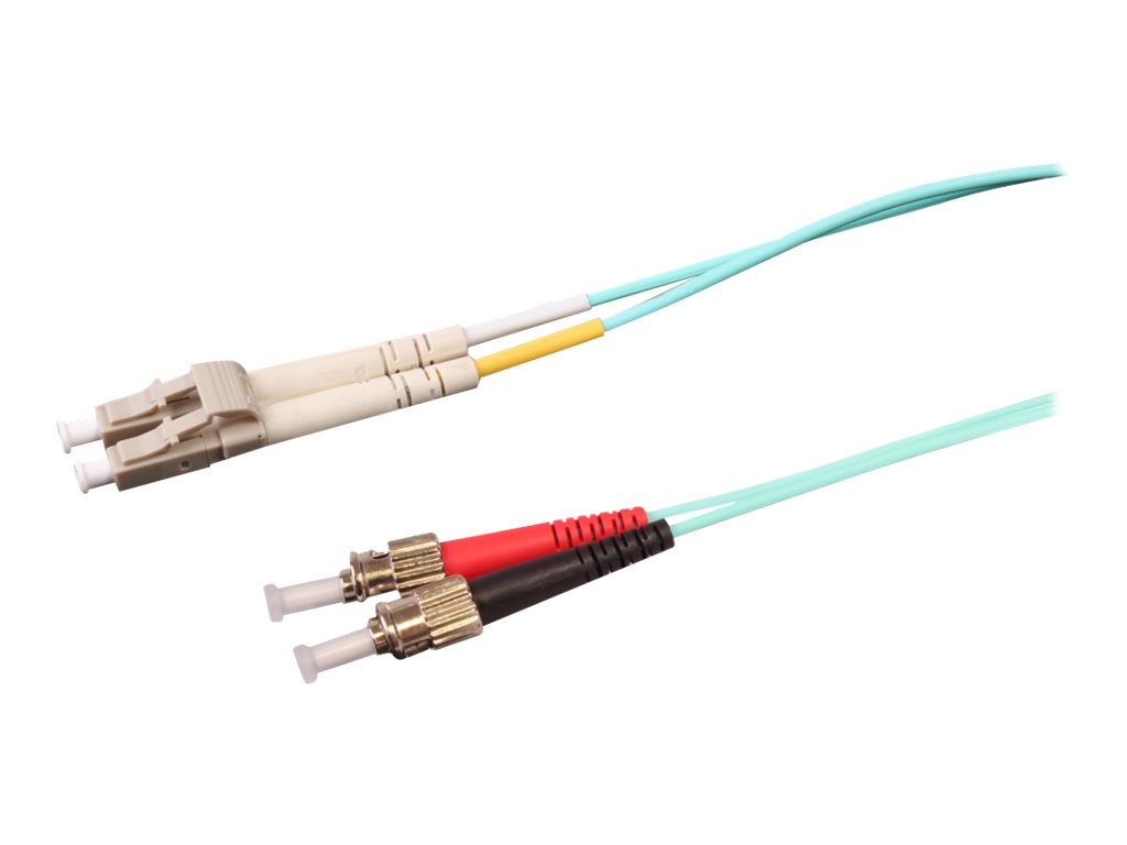 Uniformatic - Câble réseau - ST multi-mode (M) pour LC multi-mode (M) - 5 m - fibre optique - 50 / 125 microns - OM3 - sans halogène - aqua - 21254 - Câblesenfibres