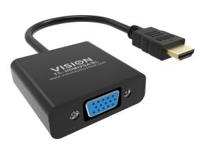 VISION Professional - Adaptateur vidéo - HDMI mâle pour HD-15 (VGA) femelle - 23 cm - noir - support 1080p - TC-HDMIVGA/BL - Câbles HDMI