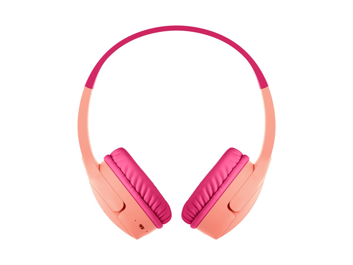 Belkin SoundForm Mini - Écouteurs avec micro - sur-oreille - Bluetooth - sans fil - jack 3,5mm - rose - AUD002BTPK - Écouteurs