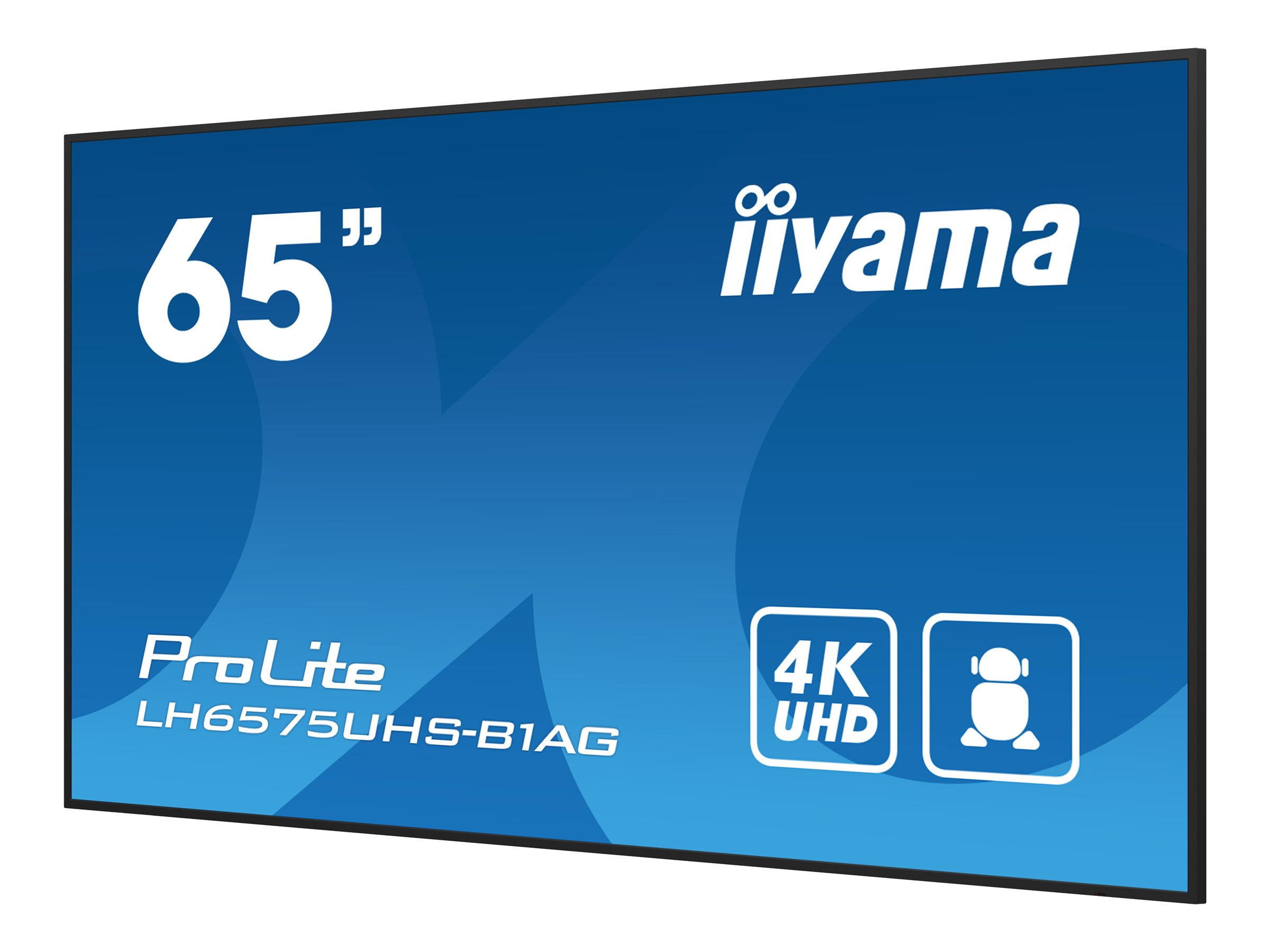 iiyama ProLite LH6575UHS-B1AG - Classe de diagonale 65" (64.5" visualisable) écran LCD rétro-éclairé par LED - signalisation numérique - avec lecteur multimédia intégré, SDM Slot PC - 4K UHD (2160p) 3840 x 2160 - cadre noir avec finition mate - LH6575UHS-B1AG - Écrans de signalisation numérique