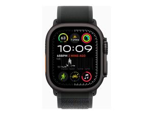 Apple Watch Ultra 2 - 49 mm - titane noir - montre intelligente avec Boucle Trail - tissage en nylon - noir - taille du bracelet : S/M - 64 Go - LTE, Wi-Fi 4, UWB, Bluetooth - 4G - 61.8 g - MX4U3NF/A - Montres intelligentes