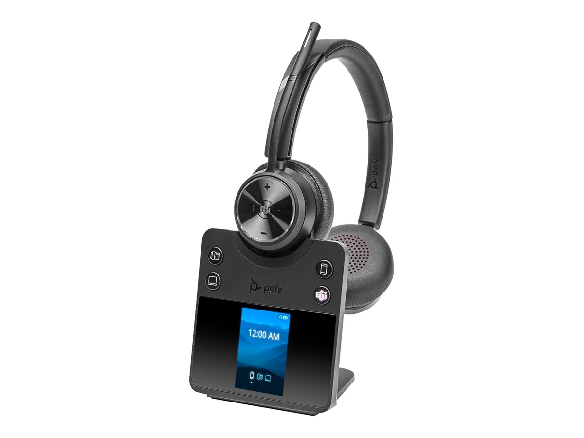 Poly Savi 7420 OFFICE - Savi 7400 series - micro-casque - sur-oreille - DECT / Bluetooth - sans fil - noir - Certifié pour Microsoft Teams - 8L574AA#ABB - Écouteurs