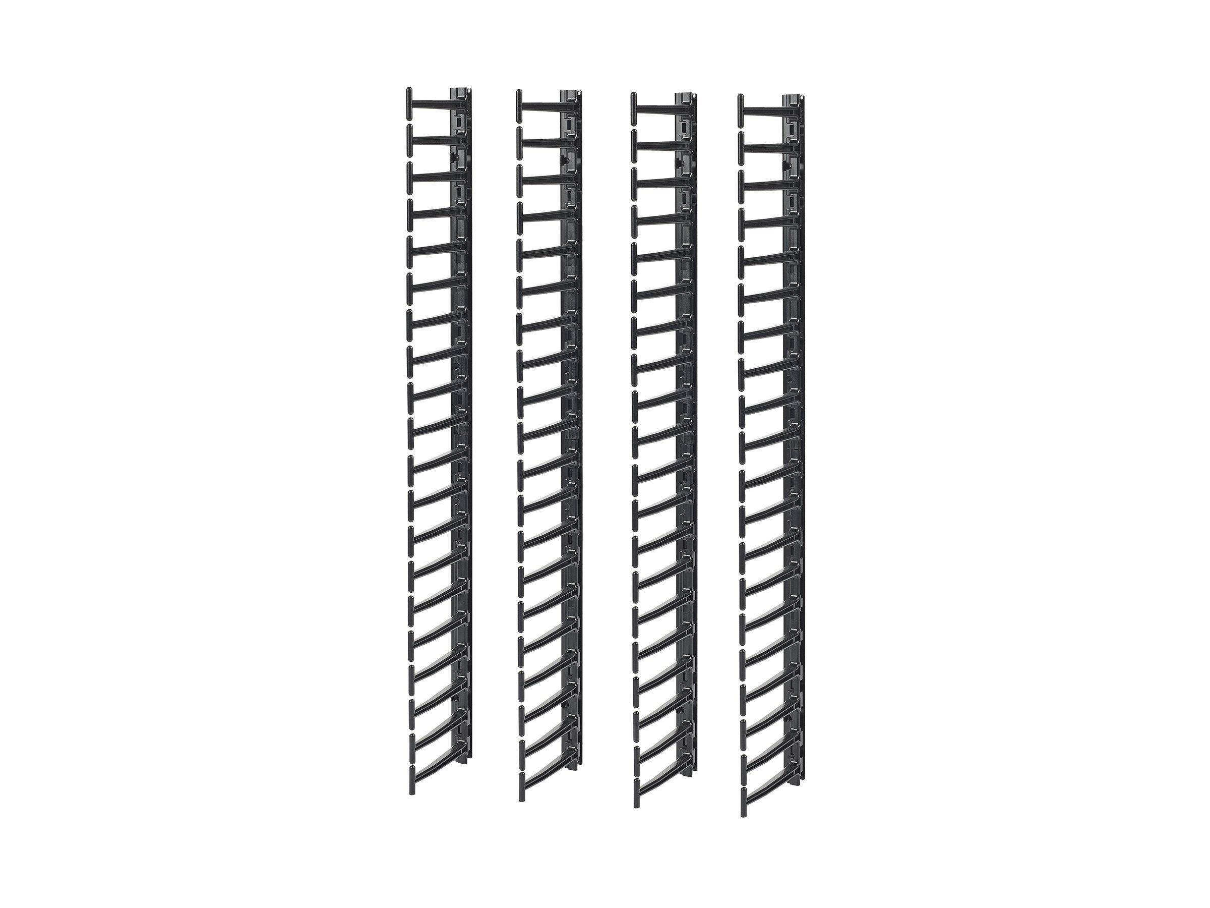 APC - Kit de gestion de câbles pour rack - noir - 20U (pack de 4) - pour P/N: NBPD0160A, NBWL0355A, SMX3000HV-BR, SMX3000LV2U-BR, SRT1000RMXLI, SRT1000RMXLI-NC - AR7717A - Accessoires pour serveur