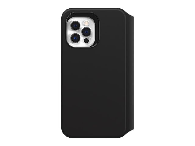 OtterBox Strada Series Via - Étui à rabat pour téléphone portable - polyuréthane, polycarbonate - noir - pour Apple iPhone 12, 12 Pro - 77-65433 - Coques et étuis pour téléphone portable