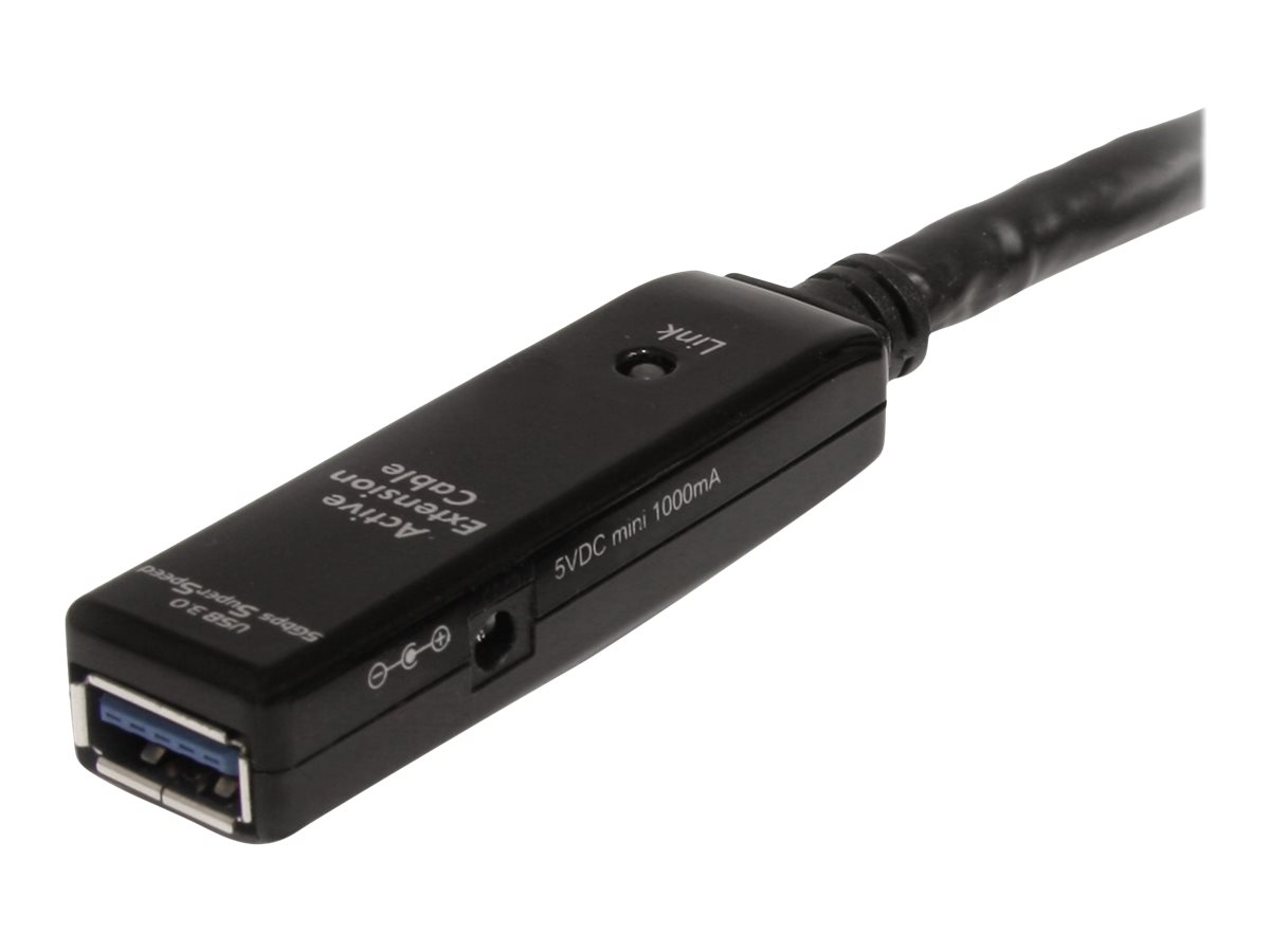 StarTech.com Cable d'extension USB 3.0 actif 3 m - M/F - Rallonge de câble USB - USB type A (M) pour USB type A (F) - USB 3.0 - 3 m - actif - noir - pour P/N: PEXUSB3S42V, PEXUSB3S44V, ST7300USB3B, SVA5H2NEUA, USB3SAA3MBK - USB3AAEXT3M - Câbles USB