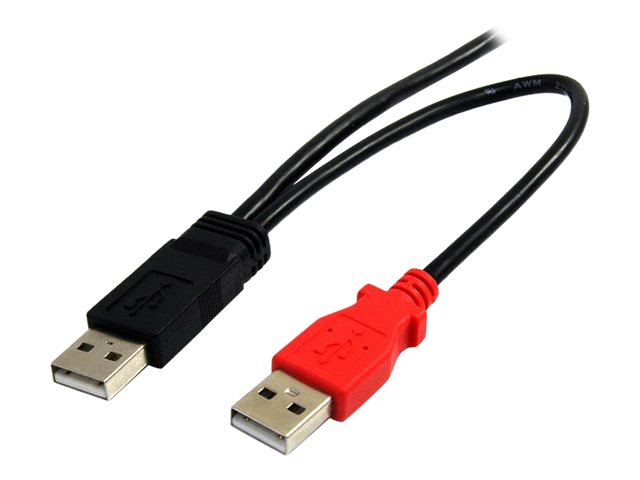 StarTech.com Câble USB 2.0 en Y A vers Mini B de 1,8 m  - Cordon USB pour disque dur externe - 2x USB A (M) vers 1x USB Mini B (M) - Câble USB - USB (M) pour mini USB type B (M) - USB 2.0 - 1.8 m - noir - pour P/N: SAT1810U2, SLMSOPTB, PEXUSB7LP - USB2HABMY6 - Câbles USB
