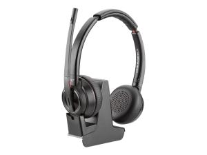 Poly Savi 8220 - Savi 8200 series - micro-casque - sur-oreille - DECT / Bluetooth - sans fil - USB-A via adaptateur Bluetooth - noir - certifié Zoom, certifié UC - 8D3F2AA#ABB - Écouteurs