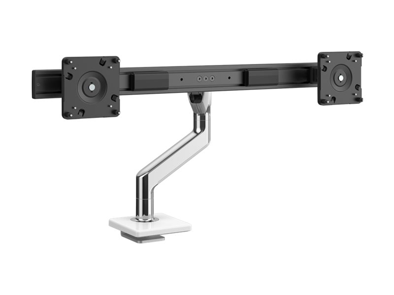 Humanscale M8.1 - Kit de montage (bras articulé) - pour 2 écrans LCD - 25 mm - aluminium poli avec bordure blanche - Interface de montage : 100 x 100 mm - montrable sur bureau - M825BW - Accessoires pour écran