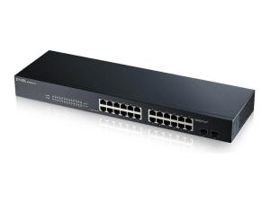Zyxel GS1900-24 - Commutateur - intelligent - 24 x 10/100/1000 + 2 x Gigabit SFP (liaison montante) - de bureau, Montable sur rack - GS1900-24-EU0102F - Concentrateurs et commutateurs gigabit