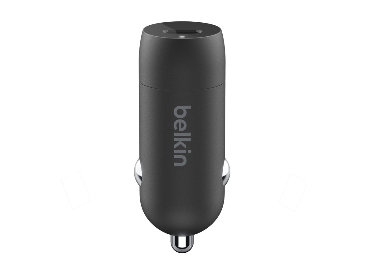 Belkin BOOST CHARGE - Adaptateur d'alimentation pour voiture - 30 Watt - 3 A - Fast Charge (24 pin USB-C) - noir - CCA004BTBK - Batteries et adaptateurs d'alimentation pour téléphone cellulaire