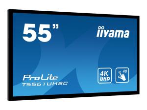 iiyama ProLite T5561UHSC-B1 - Classe de diagonale 55" écran LCD rétro-éclairé par LED - signalisation numérique - avec écran tactile (multi-touch) / capacité PC en option (slot-in) - 4K UHD (2160p) 3840 x 2160 - noir mat - T5561UHSC-B1 - Écrans de signalisation numérique