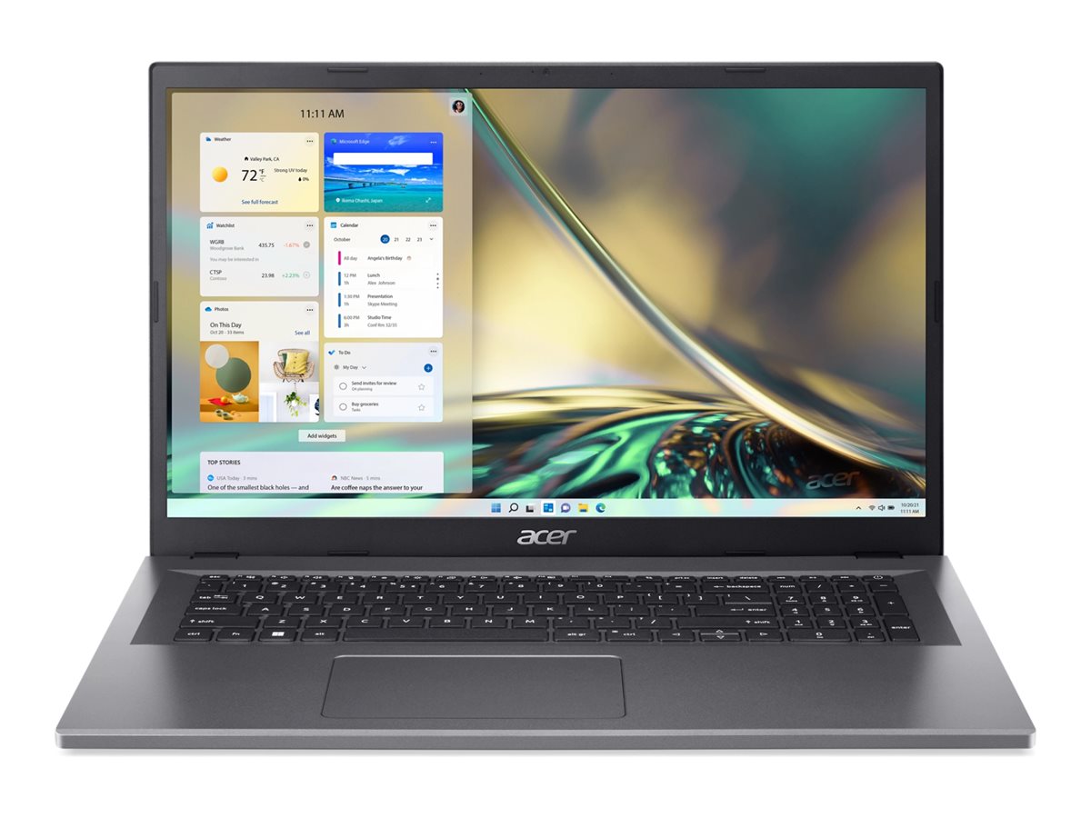 Acer Aspire 3 17 A317-55P - Intel Core i3 - N305 / jusqu'à 3.8 GHz - Win 11 Home - UHD Graphics - 16 Go RAM - 512 Go SSD - 17.3" IPS 1920 x 1080 (Full HD) - Wi-Fi 6 - gris acier - clavier : Français - NX.KDKEF.00B - Ordinateurs portables