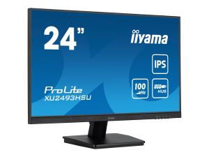 iiyama ProLite XU2493HSU-B7 - Écran LED - 24" (23.8" visualisable) - 1920 x 1080 Full HD (1080p) @ 100 Hz - IPS - 300 cd/m² - 1300:1 - 1 ms - HDMI, DisplayPort - haut-parleurs - noir mat - XU2493HSU-B7 - Écrans d'ordinateur