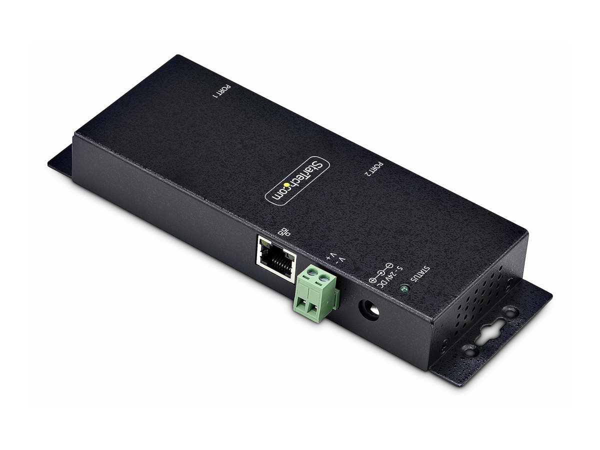 StarTech.com Adaptateur Série vers Ethernet à 2 Ports, LAN vers RS232 DB9 - Serveur de périphérique - 2 ports - 100Mb LAN, RS-232 - montable mur/rail DIN - Conformité TAA - I23-SERIAL-ETHERNET - Périphériques réseau spécialisés