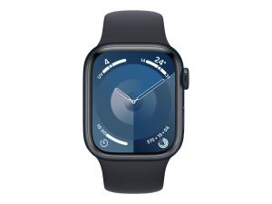 Apple Watch Series 9 (GPS + Cellular) - 41 mm - aluminium minuit - montre intelligente avec bande sport - fluoroélastomère - minuit - taille du bracelet : S/M - 64 Go - Wi-Fi, LTE, UWB, Bluetooth - 4G - 32.1 g - MRHR3QF/A - Montres intelligentes