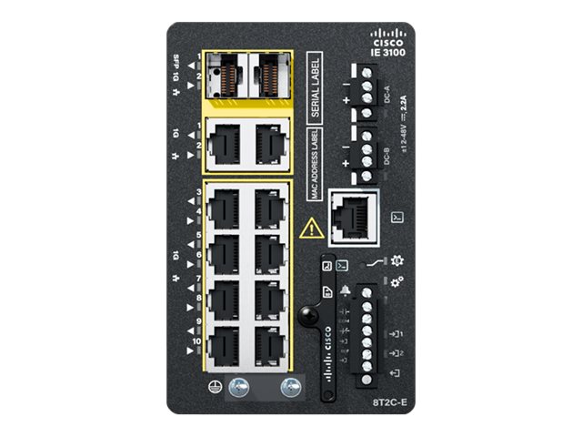 Cisco Catalyst IE3105 Rugged Series - Network Essentials - commutateur - Géré - 8 x 10/100/1000 + 2 x combo Gigabit - Montage sur rail DIN - IE-3105-8T2C-E - Concentrateurs et commutateurs gigabit