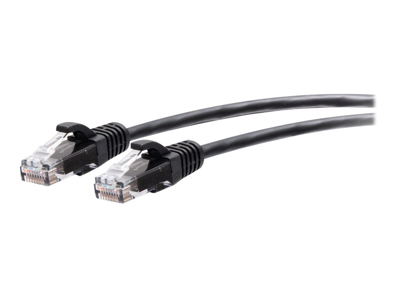 C2G 2ft (0.6m) Cat6a Snagless Unshielded (UTP) Slim Ethernet Network Patch Cable - Black - Cordon de raccordement - RJ-45 (M) pour RJ-45 (M) - 60 cm - 4.8 mm - UTP - CAT 6a - sans crochet, moulé - noir - C2G30140 - Câbles de raccordement